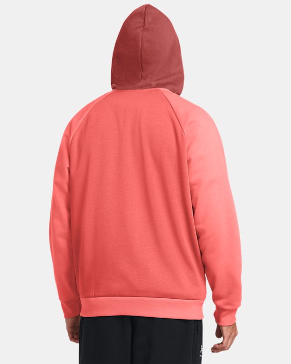 Men's UA Rival Fleece Colorblock Full-Zip, Red, pdpMainDesktop image number 1